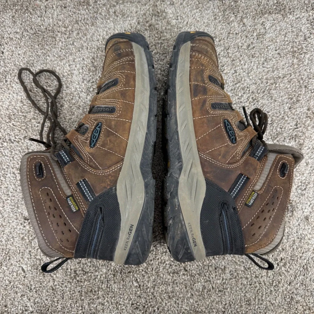 Keen Utility Lansing Mid Waterproof Work Boots Brown Men 10.5 D Steel Toe Safety
